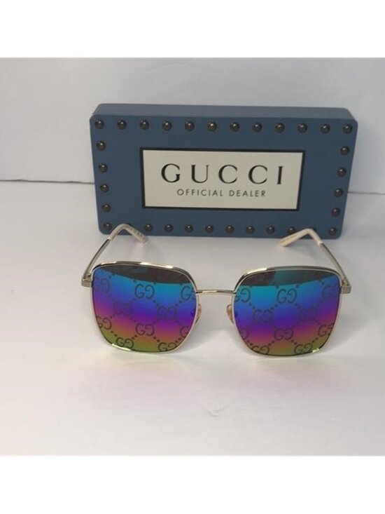 ? - New Authentic GG0802s Gucci Eyewear GG-monogram square-frame sunglasses main image 11